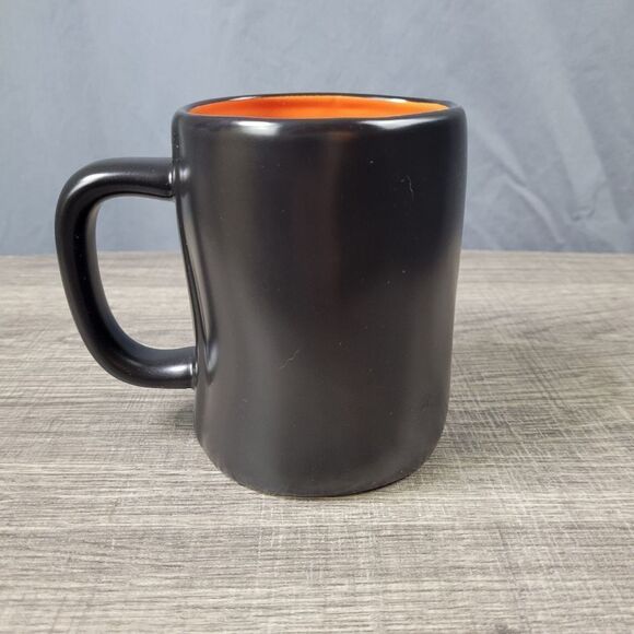 Rae Dunn Artisan Collection Black‎ and Orange Ceramic Farmhouse Candy Coma Mug - Picture 3 of 6